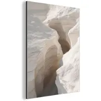 MuchoWow Aluminium schilderij 120x160 cm - Wanddecoratie metaal - Kloof - Wit - Sneeuw - Metalen muurdecoratie woonkamer - Decoratie industrieel - Foto op dibond - Industriële accessoires slaapkamer