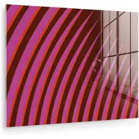 MuchoWow Glasschilderij 160x120 cm - Schilderij acrylglas - Lijnen - Rood - Beweging - Foto op glas - Muurdecoratie woonkamer - Wanddecoratie slaapkamer - Schilderijen