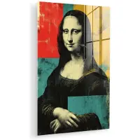 MuchoWow Glasschilderij 120x180 cm - Schilderij acrylglas - Vrouw - Kleurvlakken - Klassieke schilderkunst - Foto op glas - Muurdecoratie woonkamer - Wanddecoratie slaapkamer - Schilderijen