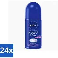Nivea 24 x - Protect & Care - Deodorant - Roll-On - 50 ml - Anti-transpirant - Deodorant - 48 Uur Bescherming - Huidverzorging - Uniseks