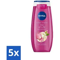 Nivea 5 x - Douchegel - Joy of Life - Verfrissend Effect - 250 ml - Douchegel - Verfrissend Effect - Rozen - Jasmijn - PH-neutraal