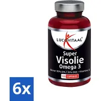 Lucovitaal 6 x - Visolie - Super Omega 3 - 120 Capsules - Omega 3 - Hart - Hersenen - Gezichtsvermogen - Visolie