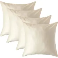 Homescapes Biologisch Kussensloop 80x80 cm – Set van 4 – Crème – 100% Egyptisch Katoen Satijn – Draaddichtheid 400