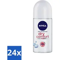Nivea 24 x - Deodorant - Roller - Dry Comfort - 48 Uur Lang Werkend - 50 ml - Anti-transpirant - Zweetbeheersing - Droog Gevoel - 48 Uur Bescherming - Zweetvermindering