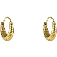 Go Dutch Label Oorringen Small Striped Drop Hoop Goud