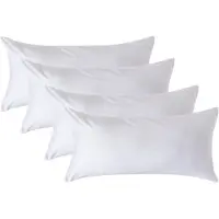 Homescapes Biologisch Kussensloop 40x80 cm – Set van 4 – Wit – 100% Egyptisch Katoen Satijn – Draaddichtheid 400