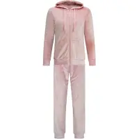 Gaubert Dames Velours Fluweel Huispak met Rits - Loungeset - Joggingpak - Trainingspak - Loungewear Dames - Dusty Roze - Maat XL - 2601