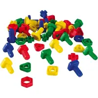 Educo Bouten en moeren kunststof - set à 64 stuks - - Educatief speelgoed