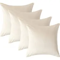 Homescapes Biologisch Kussensloop 40x40 cm – Set van 4 – Crème – 100% Egyptisch Katoen Satijn – Draaddichtheid 400