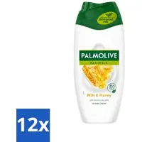Palmolive 12 x Naturals - Douchecrème - Honing & Melk - Hydraterende Melk - 250 ml - Douchegel - Melk - Honing - Hydraterende Douchegel - Huid Verzorging