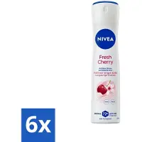 Nivea 6 x - Anti-Transpirant Deodorant - Fresh Cherry - 150 ml - Fresh Cherry Deodorant Spray - Anti-transpirant - 48 Uur Bescherming - Kersengeur - Deodorant Spray