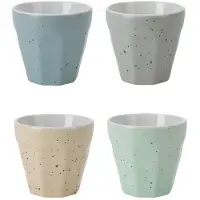 Excellent houseware Koffiekopjes - beker set - 8x stuks - porselein - 90 ml - gekleurd