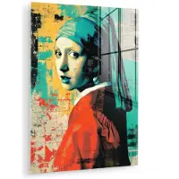 MuchoWow Glasschilderij 120x160 cm - Schilderij acrylglas - Klassiek - Pareloorbel - Streetartstijl - Kleurrijk - Foto op glas - Muurdecoratie woonkamer - Wanddecoratie slaapkamer - Schilderijen