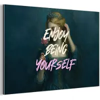 MuchoWow Aluminium schilderij 180x120 cm - Wanddecoratie metaal - Vrouw - Roos - Quote - Metalen muurdecoratie woonkamer - Decoratie industrieel - Foto op dibond - Industriële accessoires slaapkamer