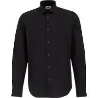 We fashion - Heren Easy-care regular fit overhemd - Regular fit - Zwart - Katoen - Maat: S