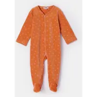Woody kruippakje baby meisje velours - oranje - sterretjes all-overprint - 252-10-BPG-V/958 - maat 68