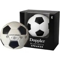Doppler Mini Football Bluetooth Speaker – 3W Draadloze Voetbal Speaker met Microfoon & Stand (Zwart/Wit)