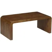 Sweeek - Rechthoekige salontafel van massief acaciahout l 100 x b 50 x h 40cm - dana