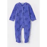 Woody kruippakje baby unisex velours - paars - duiven all-overprint - 252-10-RBF-V/921 - maat 68