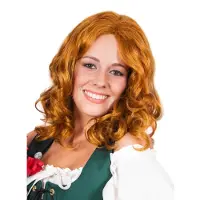 Maskworld Roodblonde Lange Pruik Met Krullen - Fasching Carnaval