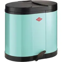 Wesco Eco-verzamelaar Prullenbak | 30 Liter | Duo Pedaalemmer (2x15 Liter) | Metaal - Mint | Afvalscheiding - Made in Germany