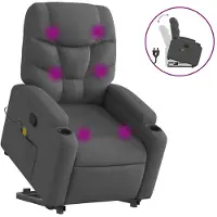 vidaXL Sta-op-massagestoel verstelbaar stof donkergrijs