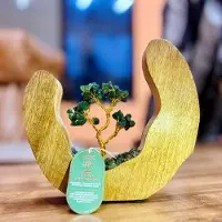 Ancient Wisdom Edelsteenboom – Open Mangohouten Ring – Groene Aventurijn – 60 Stenen
