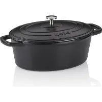 kela Braadpan Calido Met Deksel Ovaal Zwart 29 x 23 cm