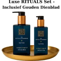 RITUALS - Geschenkset - Hammam - Hand Wash 300 ml + Kitchen Hand Balm 175 ml + Gouden Dienblad - Cadeau Set - Producten