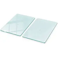 Wallfluent Glazen Snijplank - SET van 2 STUKS 30 cm x 52 cm - Transparant Anti-Slip Snijplanken - Rechthoekig - Dienblad - Keukenbenodigdheden - Snijplank Glas - Minimalistische Keukenaccessoires