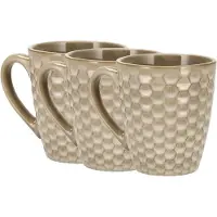 Discountershop Koffiekopjes Set van 3 – Keramische Koffiebekers 200ml met Oor – Aardewerk Koffiemokken & Theemokken – Kleine Koffiekopjes voor Koffie, Cappuccino & Espresso