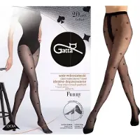 Gatta Funny – Panty Dames 20 DEN – Zwart met Kaartpatroon – Basis Panty – Maat M