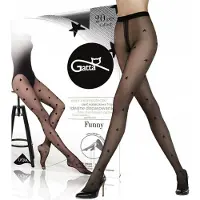 Gatta Funny – Panty Dames 20 DEN – Zwart met Sterrenpatroon – Basis Panty – Maat S
