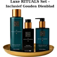 RITUALS - Geschenkset - Hammam - Bath Foam 500 ml + Hand Wash 300 ml + Kitchen Hand Balm 175 ml + Gouden Dienblad - Cadeau Set - Producten - Handzeep 300 ml