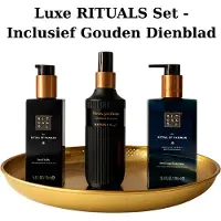 RITUALS - Geschenkset - Hammam - Hand Wash 300 ml + Kitchen Hand Balm 175 ml + Huisparfum 200 ml + Gouden Dienblad - Cadeau Set - Producten