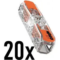 Wago 20 st. Doorvoerconnector | Verbindingsklem 1-Voudig | voor 0,2-4 MM² draad | Origineel | Lasklem