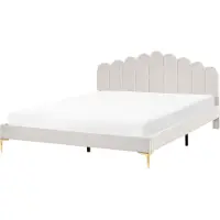 Beliani SAUVIAN - Bed - Gebroken wit - 180 x 200 cm - Fluweel