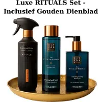RITUALS - Geschenkset - Hammam - Huisparfum 400 ml + Bath Form 500 ml + Hand Wash 300 ml + Gouden Dienblad - Cadeau Set - Producten - Handzeep 300 ml - Home Perfume 400 ml