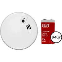 FireX KF20 4973 Rookmelder 230v - Met 10 jaar SAVS 9v back-up batterij - Aansluiten op lichtnet - Voldoet aan bouwbesluit NEN2555 norm - Stroomnet brandmelder met 10jr lithium backup accu