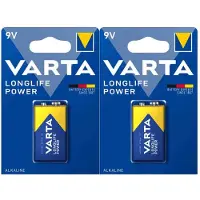 Varta 2x Longlife Power Alkaline Batterijen 9V 565 mAh