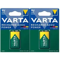 Varta 2x Recharge Accu Power Oplaadbare Batterijen 9v 200mah