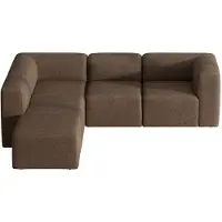 Ebuy24 Cubic XL bank met chaise longue rechts of links gedraaid bruin.