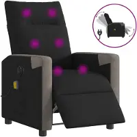 vidaXL Massagestoel elektrisch verstelbaar stof zwart