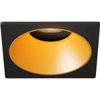 LEDVION – LED Inbouwspot Vierkant 81x81mm – Zwart / Goud – Dimbaar – Kantelbaar – GU10 – 2700K – 3W – IP20
