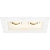 LEDVION – Trimless LED Inbouwspot Dubbelarmatuur 130x130mm – Wit – Dimbaar – Kantelbaar – GU10 – 2700K – 3W – IP20