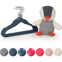 Laleni Fluwelen Kledinghangers Kinderen - Kleerhangers Peuter - Donkerblauw - Set van 50