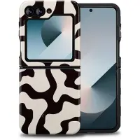 Selencia Vivid Backcover voor de Samsung Galaxy Z Flip 6 / Flip 7 FE - Art Wave Black