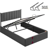 Vasagle Bedframe met opbergruimte en comfortabel hoofdbord, 140 x 200 cm