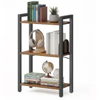 Vasagle Boekenkast met 4 lagen en open planken, vintage bruin-zwart / 3 niveaus