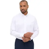 Eterna button-down overhemd Comfort Fit wit katoen strijkvrij